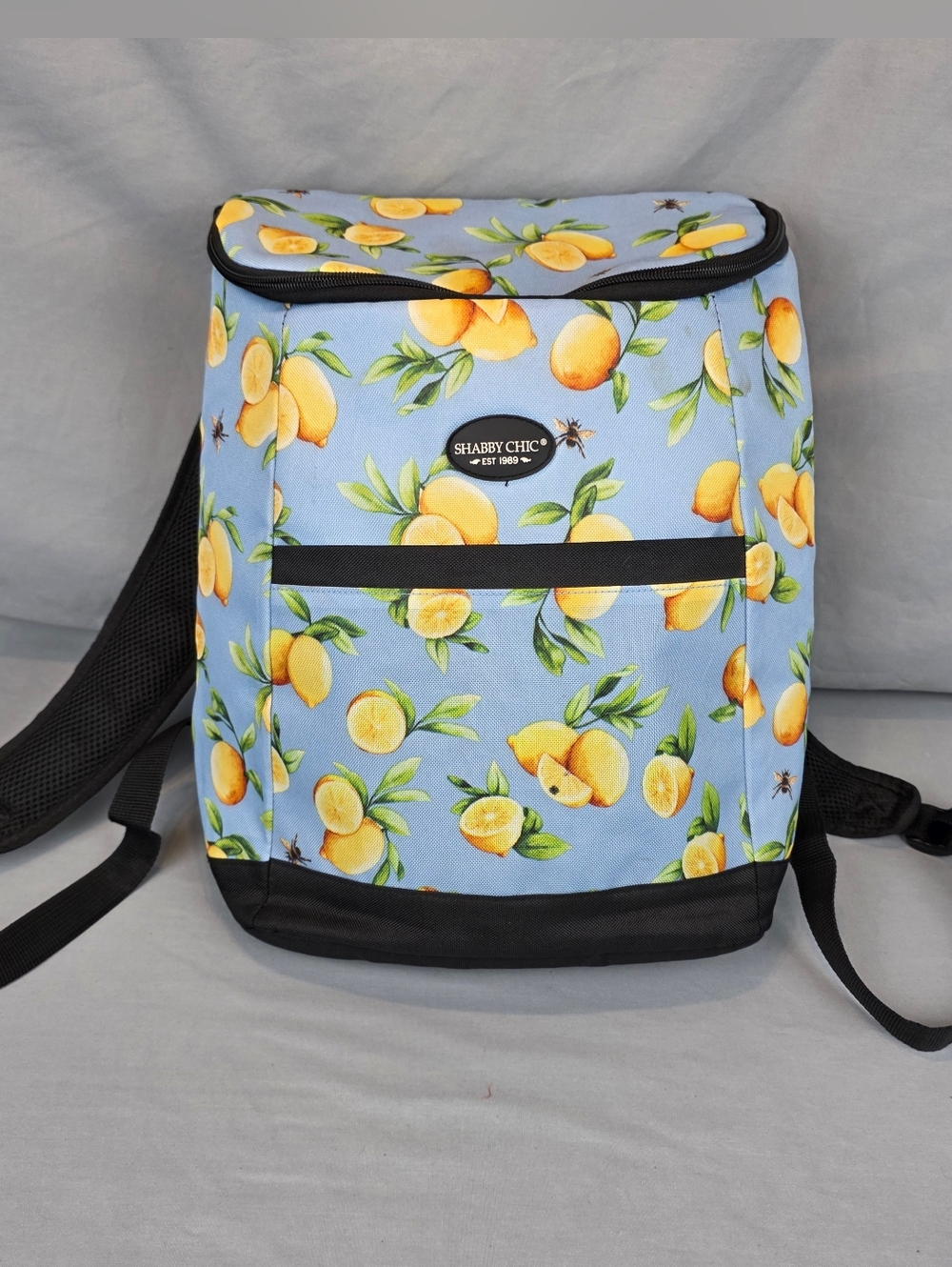 Backpack Cooler Bag Insulated Blue Lemons Bees 12 In Picnic Beach Outdoors